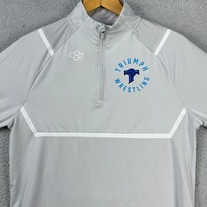 Rudis Wrestling Pullover Shirt Mens Small‎ Gray Quarter Zip Performance Stretch